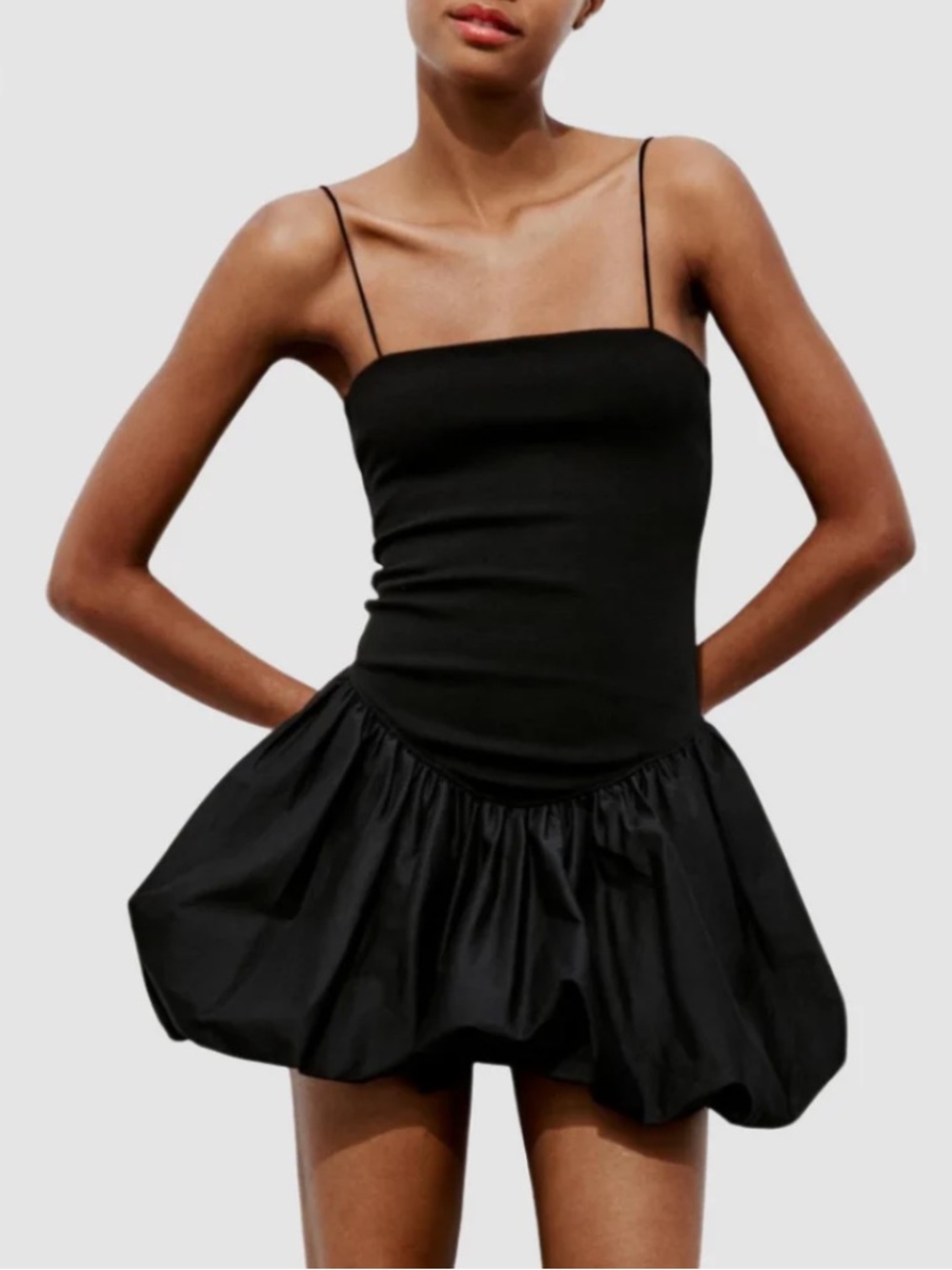Zara Black Spaghetti-Strap Party Dress Womens Size Small